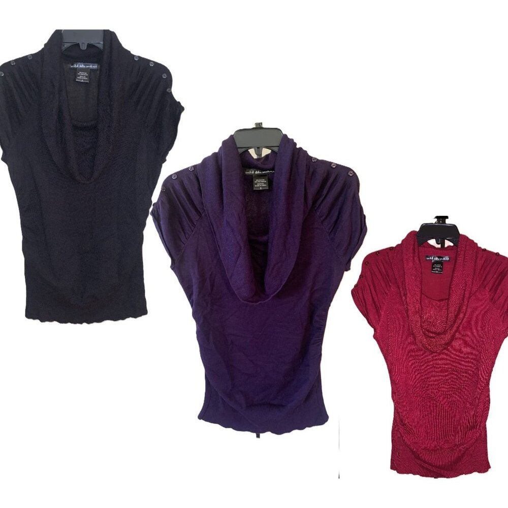 Qty. 3 - United States Sweaters - black, purple & red